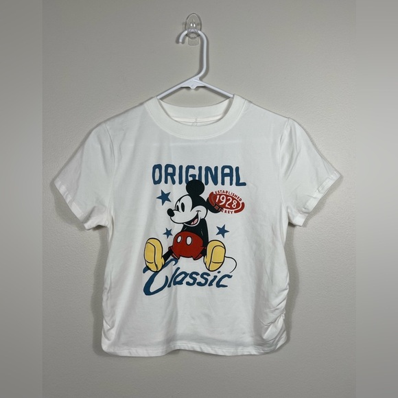 Disney Tops - Disney Mickey Mouse White T-Shirt Tee Classic Mickey Mouse Cotton Size M NWT